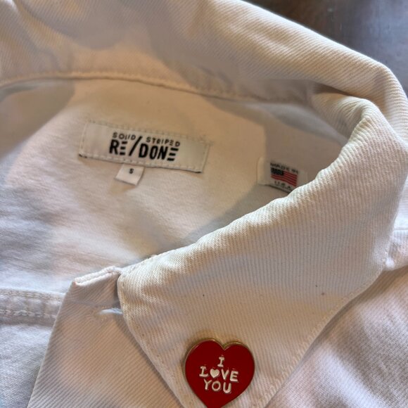 Solid & Striped x Re/Done Hollywood white cropped denim jean jacket Size S - Picture 8 of 11